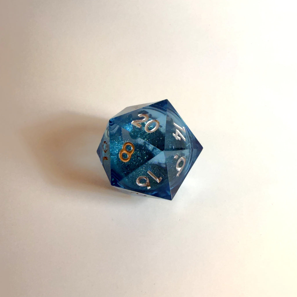 Light Blue Chonk Resin D20