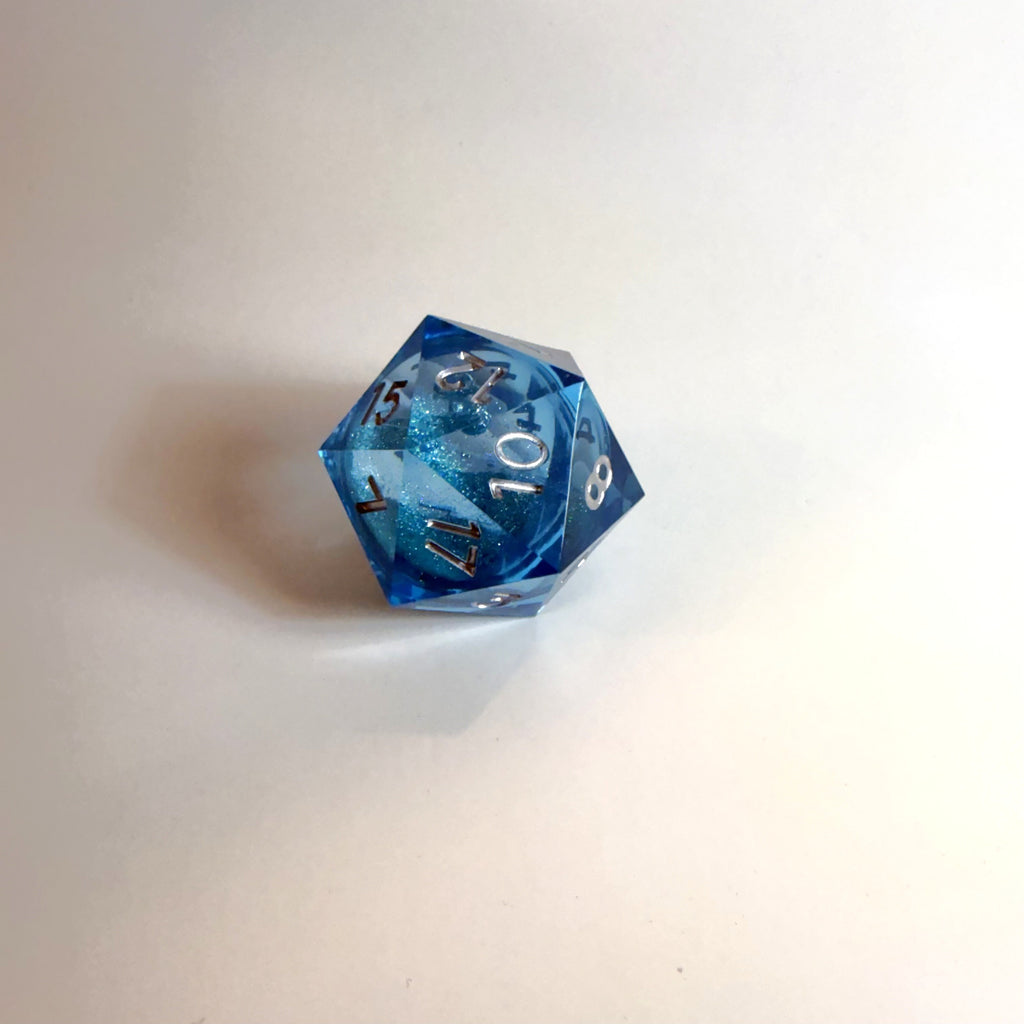 Light Blue Chonk Resin D20