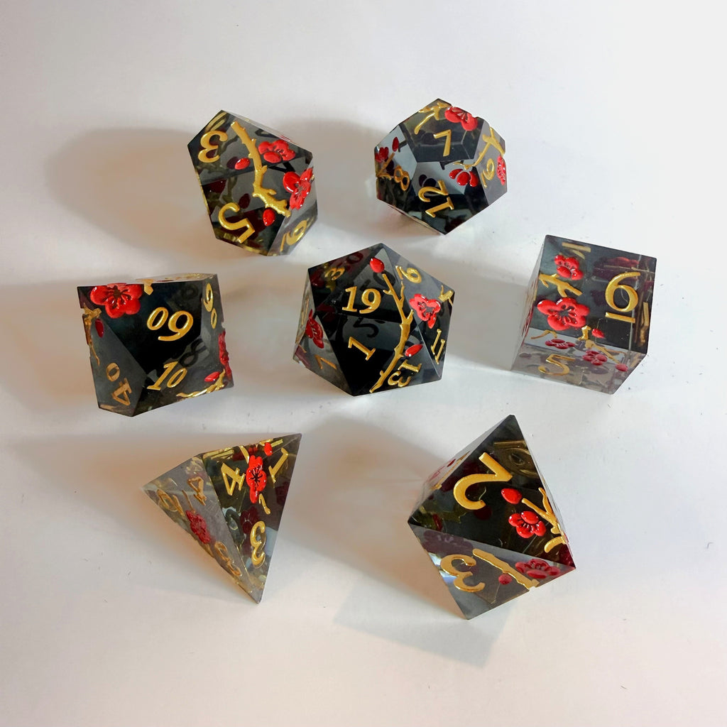 Shadow Blossom Sharp Edge Resin Dice Set