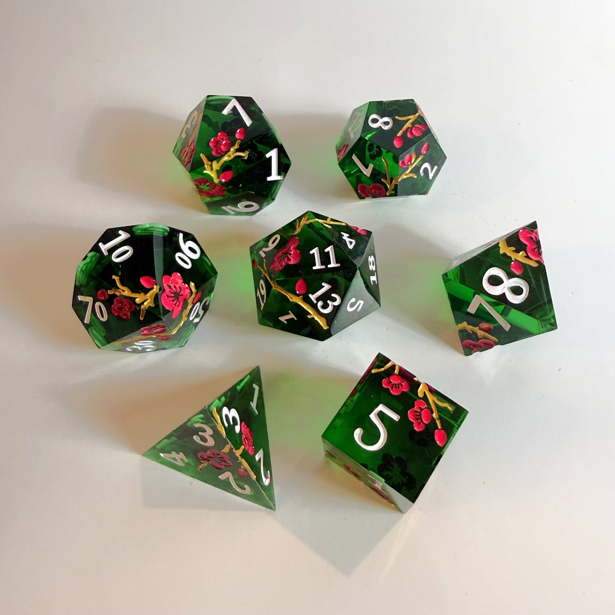 Spirit Blossom Sharp Edge Resin Dice Set
