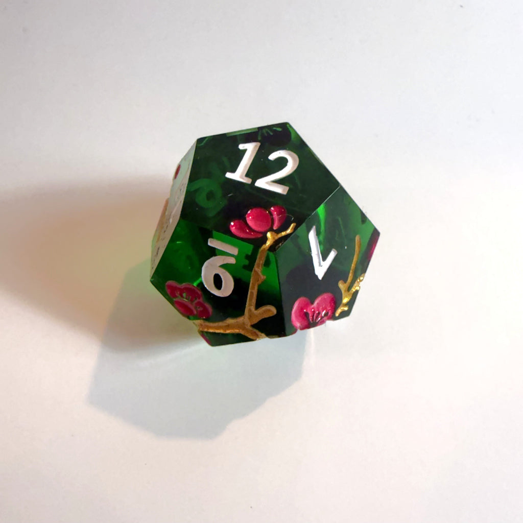 Jeu de dés en résine à bords tranchants Spirit Blossom