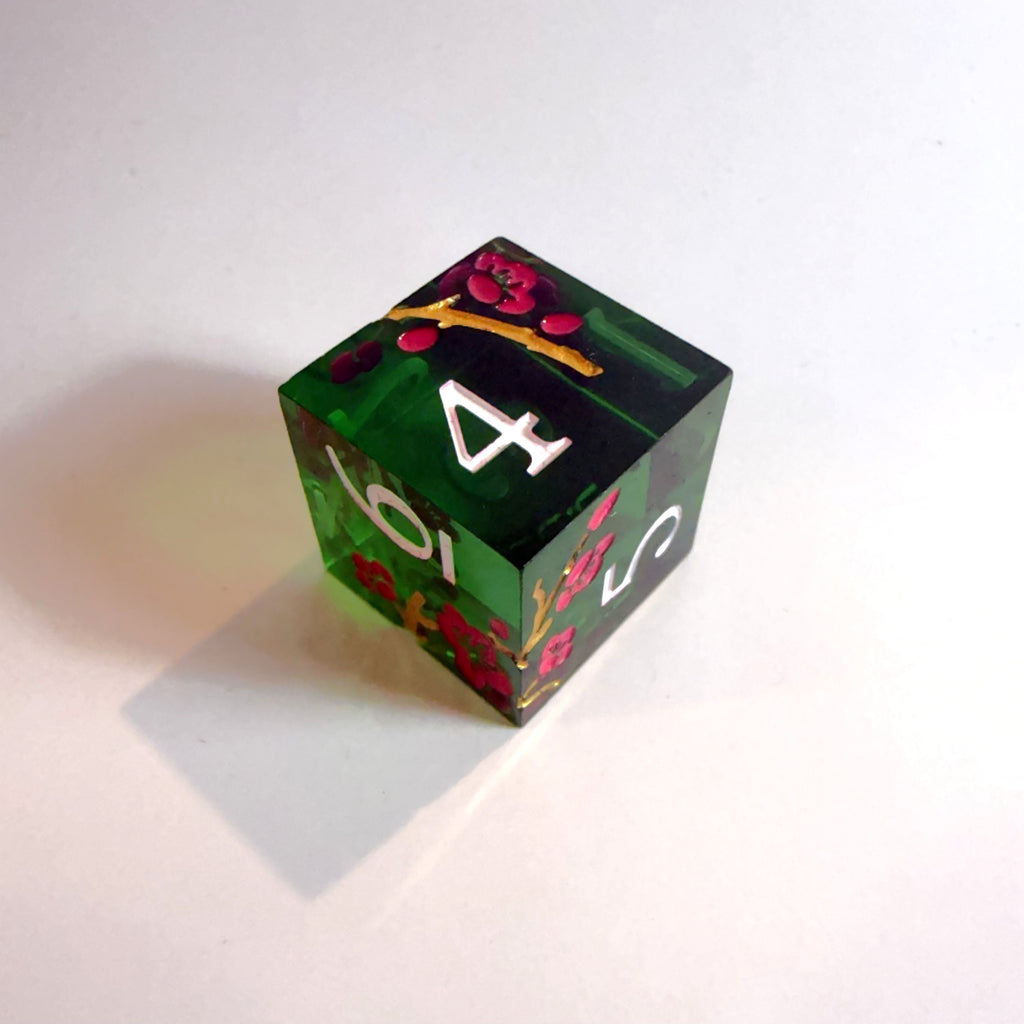 Jeu de dés en résine à bords tranchants Spirit Blossom
