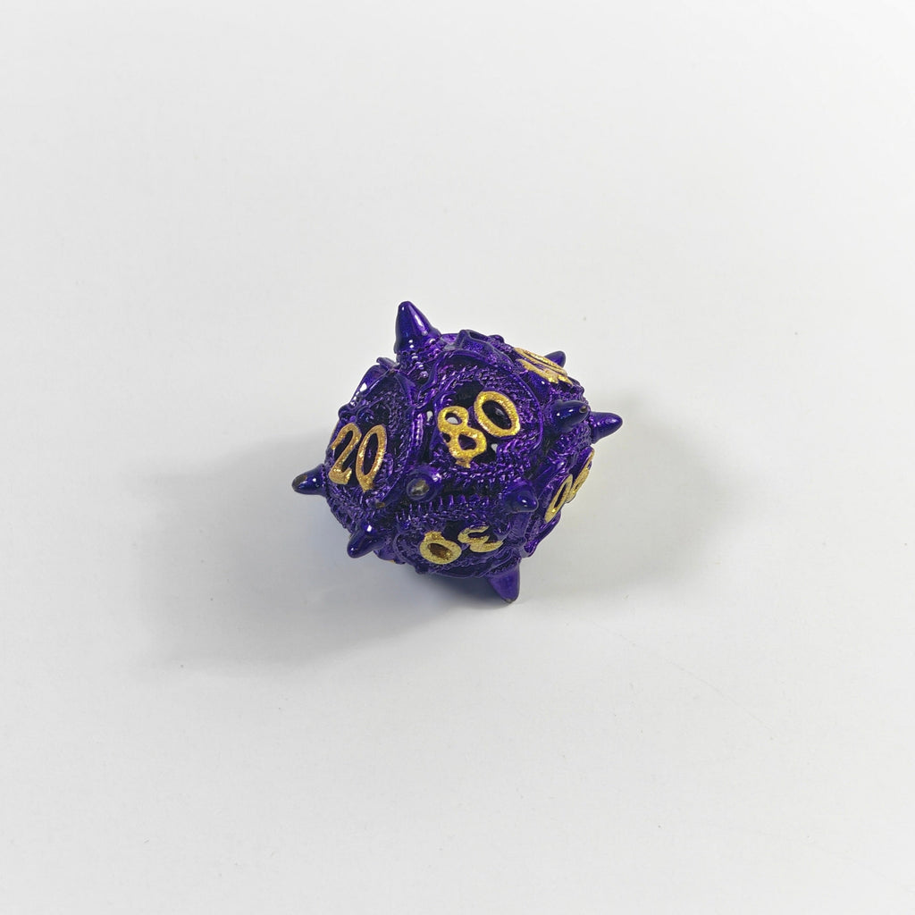 Set de dés en métal creux Dragon Violet