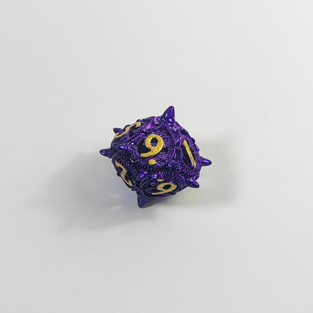 Set de dés en métal creux Dragon Violet