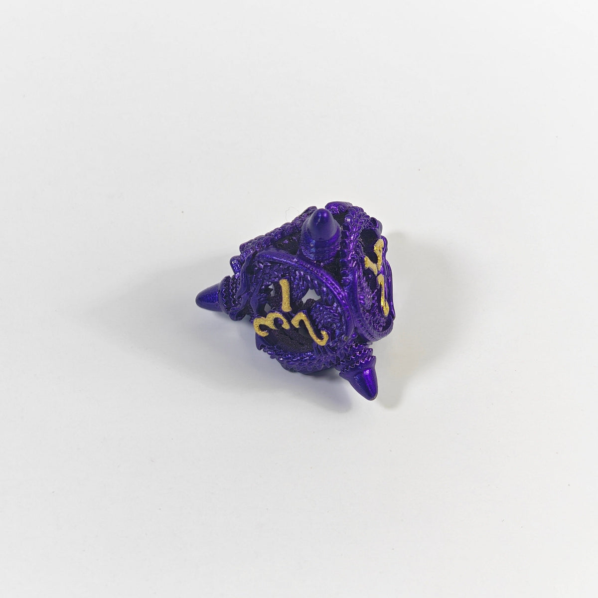 Set de dés en métal creux Dragon Violet