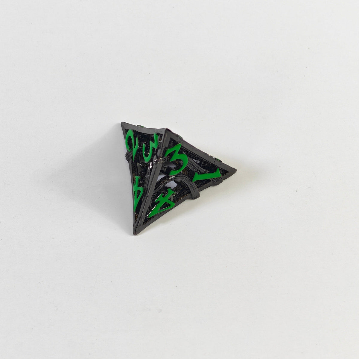Set di dadi in metallo cavo elementale nero e verde