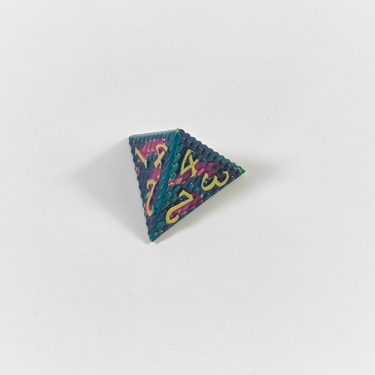 Set de dados de metal sólido con escamas azul marino y morado