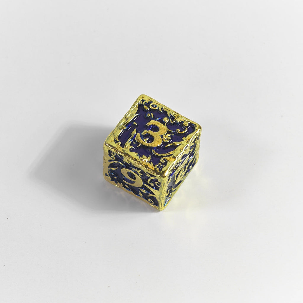 Blue Vine Solid Metal Dice Set