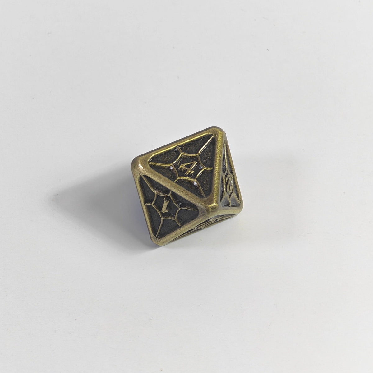 Massives Metall-Würfelset Bronze Spinnennetz