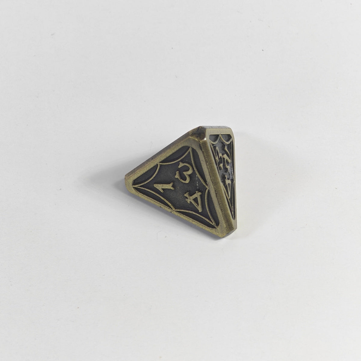 Massives Metall-Würfelset Bronze Spinnennetz