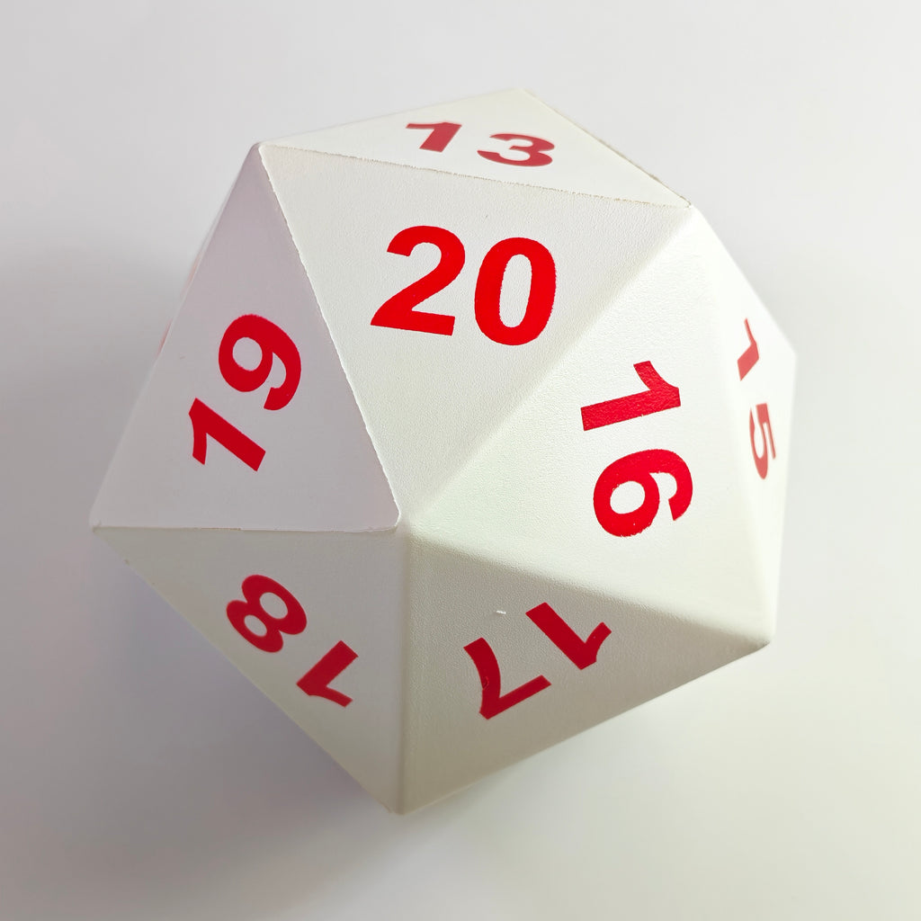 نرد D20 إسفنجي ضخم أبيض