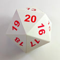 نرد D20 إسفنجي ضخم أبيض