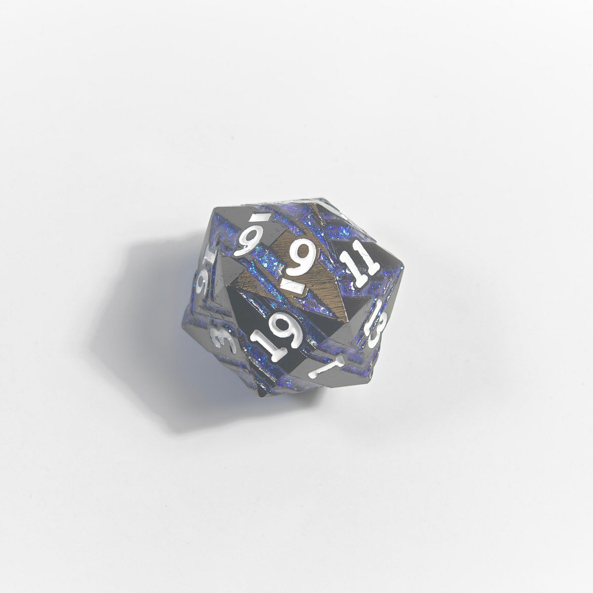 White Numbered Primal Clawing Solid Metal Dice Set