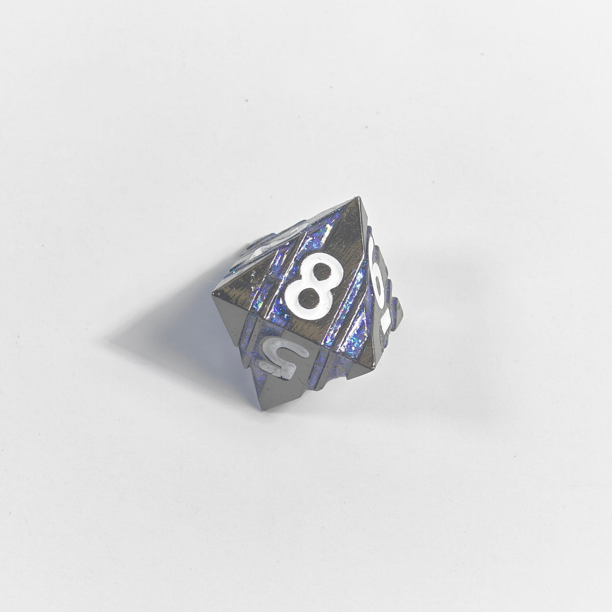 White Numbered Primal Clawing Solid Metal Dice Set