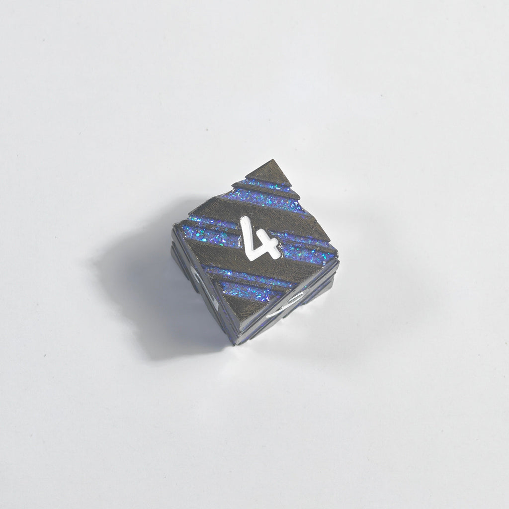 White Numbered Primal Clawing Solid Metal Dice Set