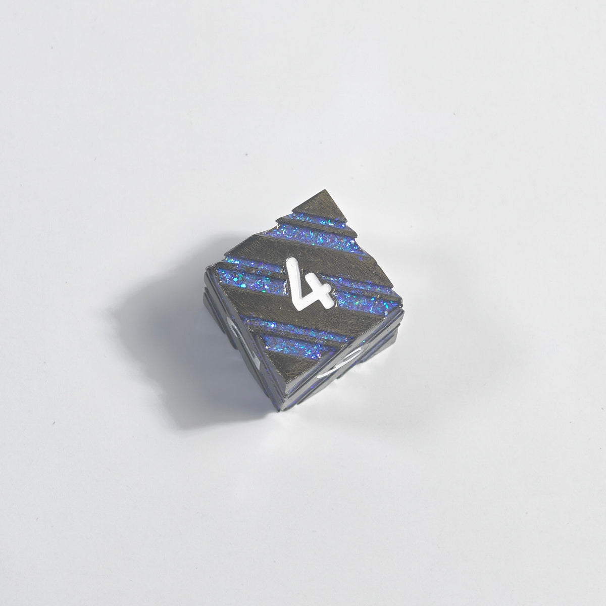 White Numbered Primal Clawing Solid Metal Dice Set
