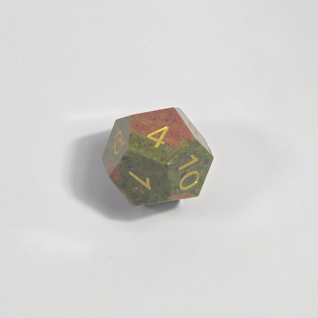Unakite Gemstone Dice Set