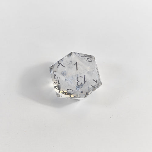 3D Lasered Dandelion Glass Dice Set