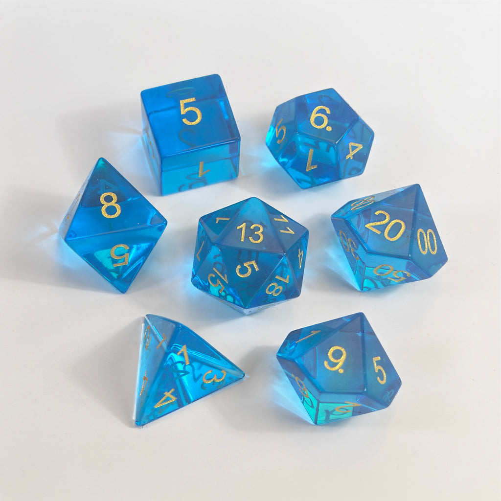 Jeu de dés en verre Blue K9