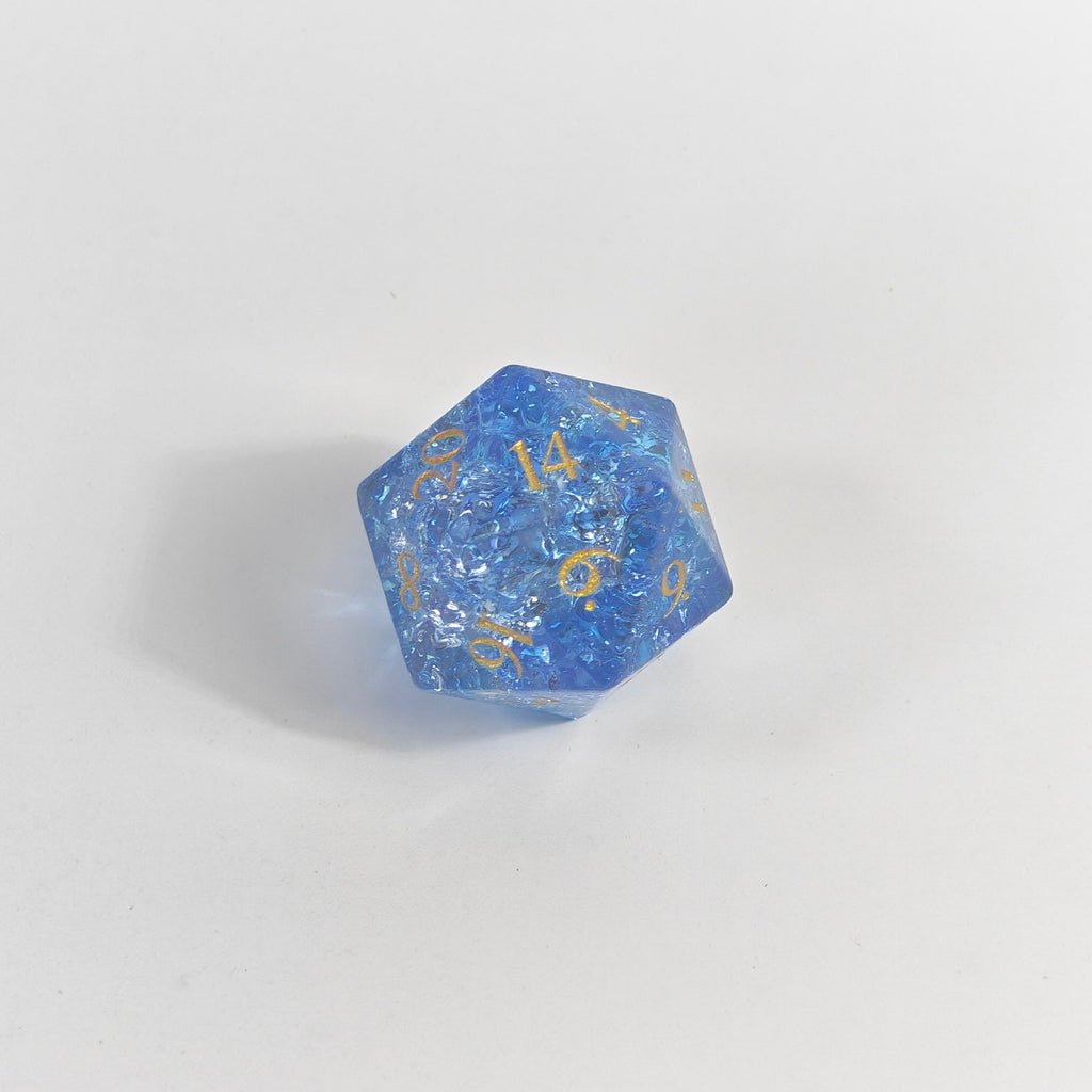 Set de dés en verre Blue Burst
