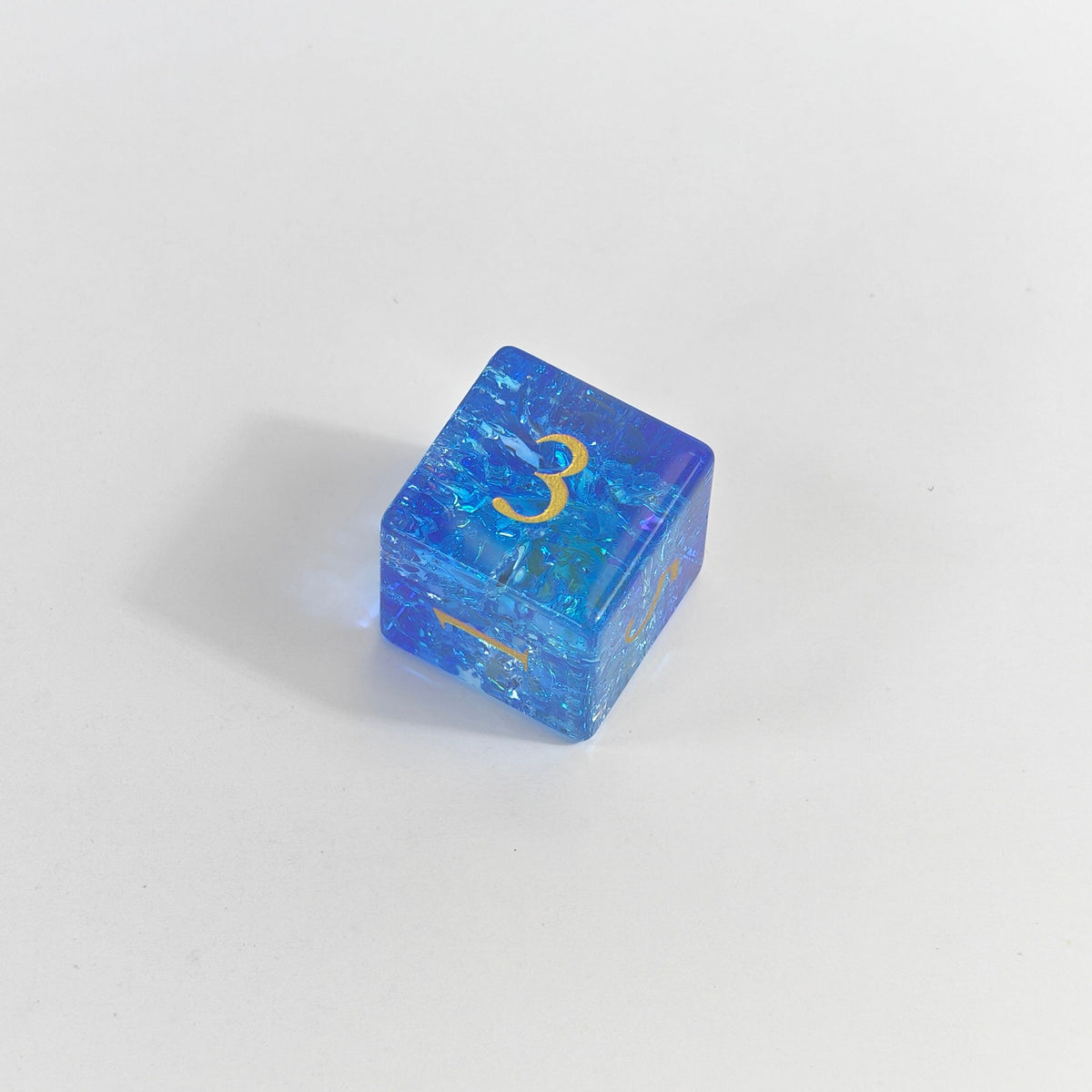 Set de dés en verre Blue Burst