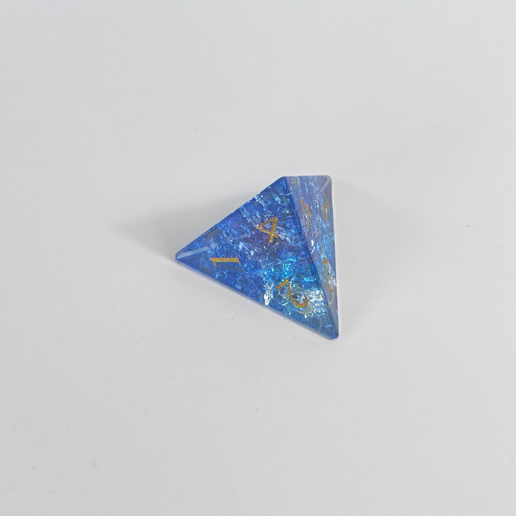 Set de dés en verre Blue Burst