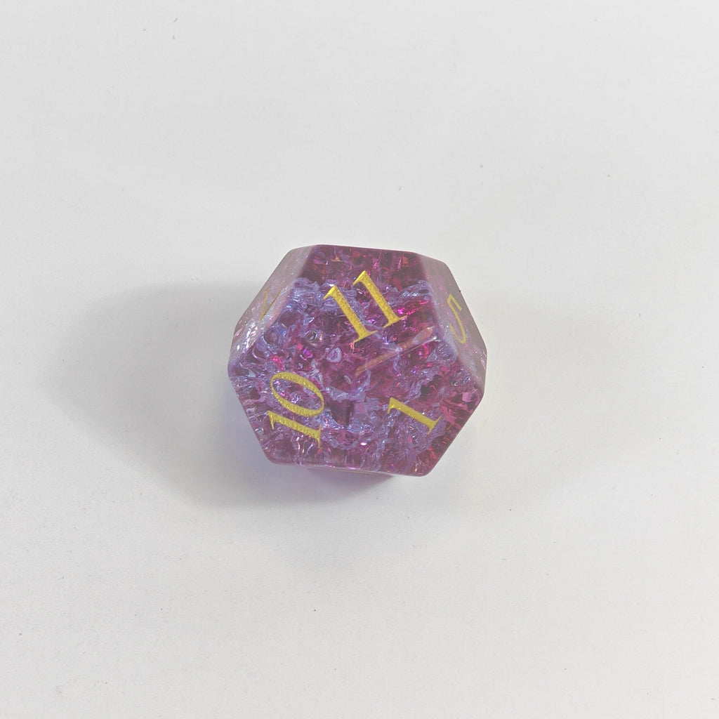 Ensemble de dés en verre Pink Burst