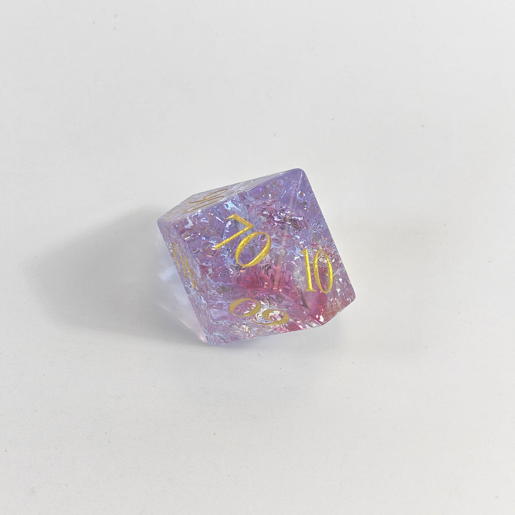 Ensemble de dés en verre Pink Burst