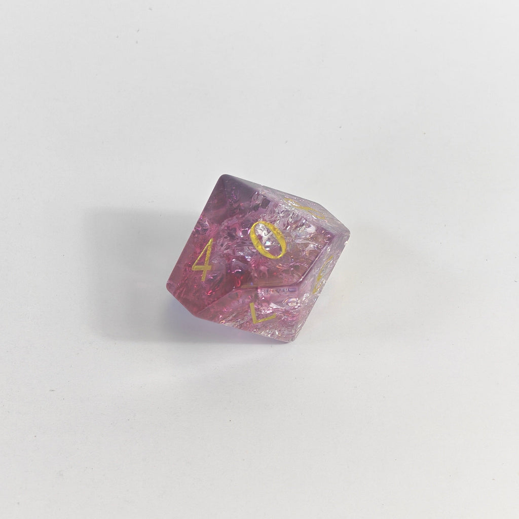Ensemble de dés en verre Pink Burst