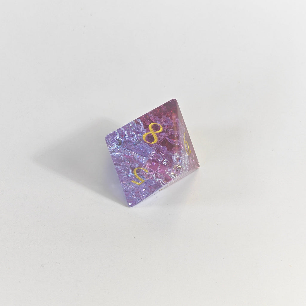 Ensemble de dés en verre Pink Burst