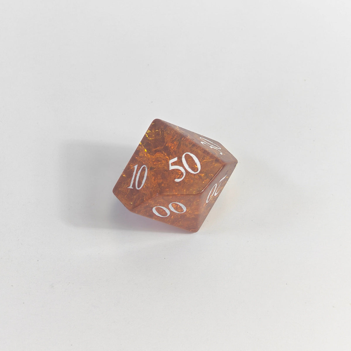 Jeu de dés en verre ambré craquelé