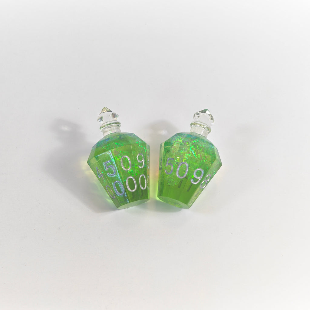 Green Potion Bottles Resin Dice Set