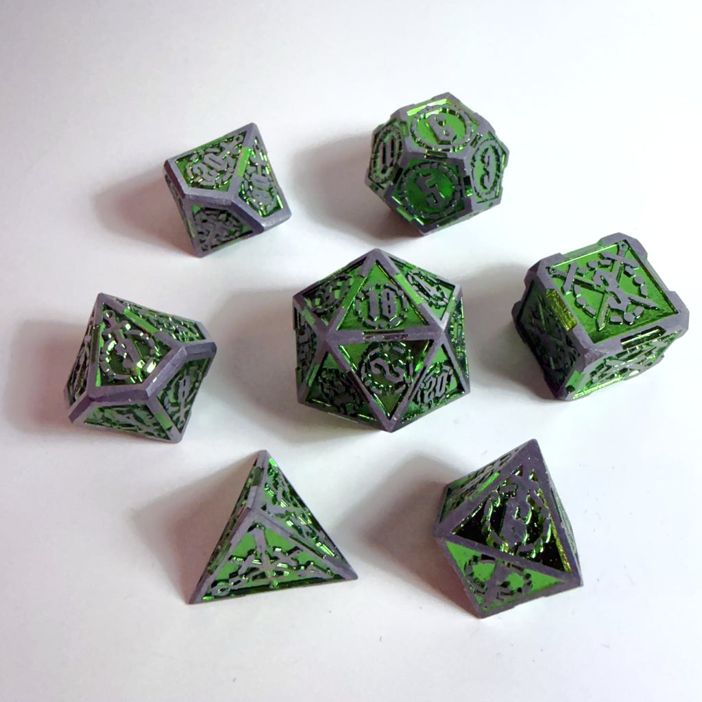 Set di dadi in metallo massiccio Exertus Mortis
