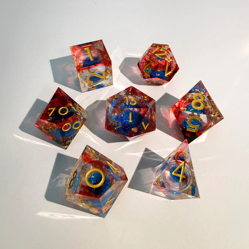 Sunfire Blaze Liquid Core Resin Dice Set
