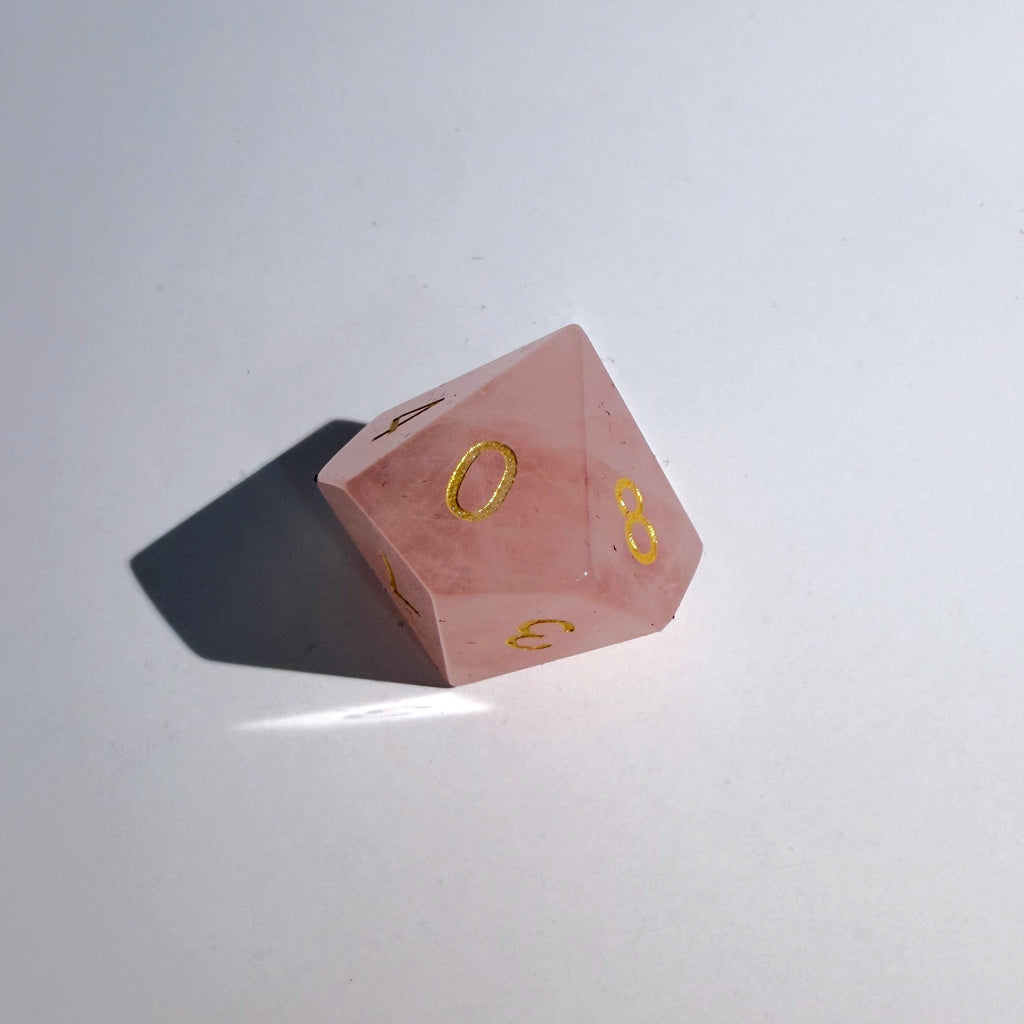 Rose Quartz Gemstone Dice Set