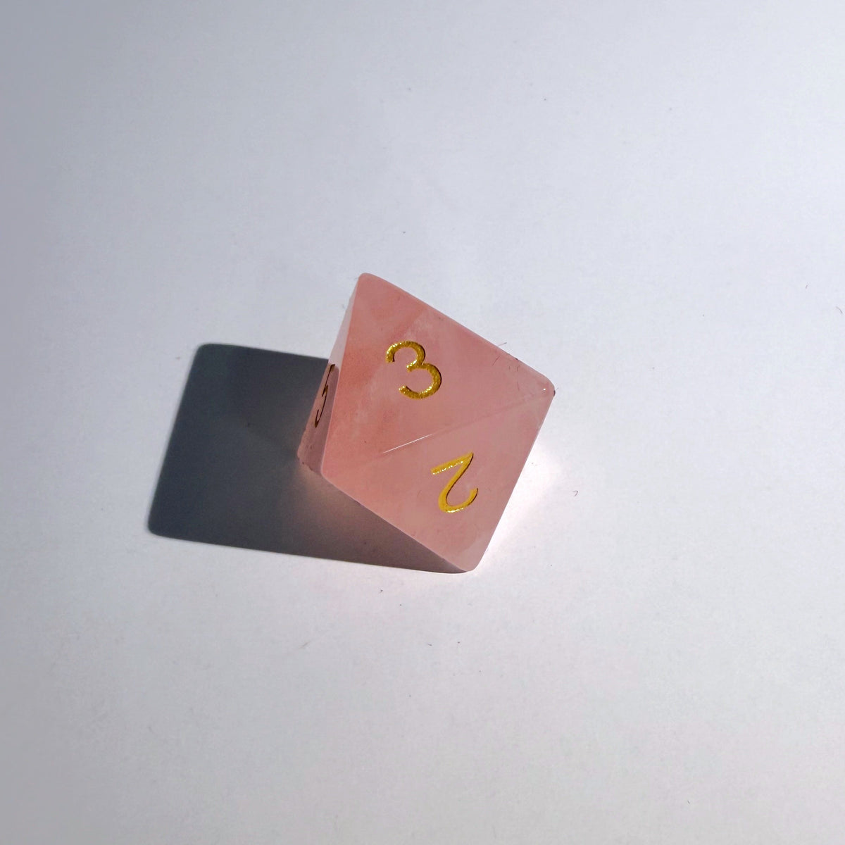 Rose Quartz Gemstone Dice Set