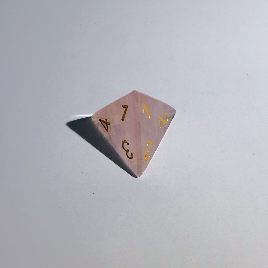 Rose Quartz Gemstone Dice Set