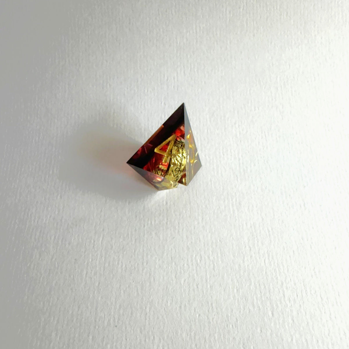 Red One Ring Sharp Edge Resin Dice Set
