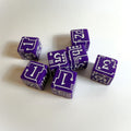 D6 in acrilico con circuito stampato viola