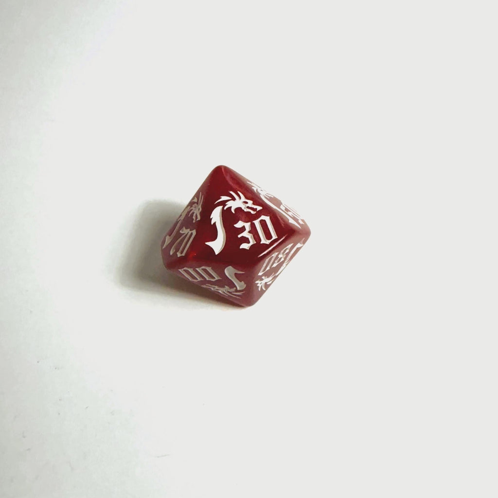 Set di dadi in acrilico Drago Rosso