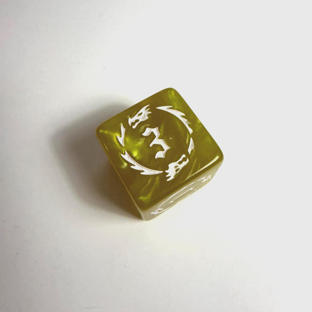 Yellow Dragon Acrylic Dice Set