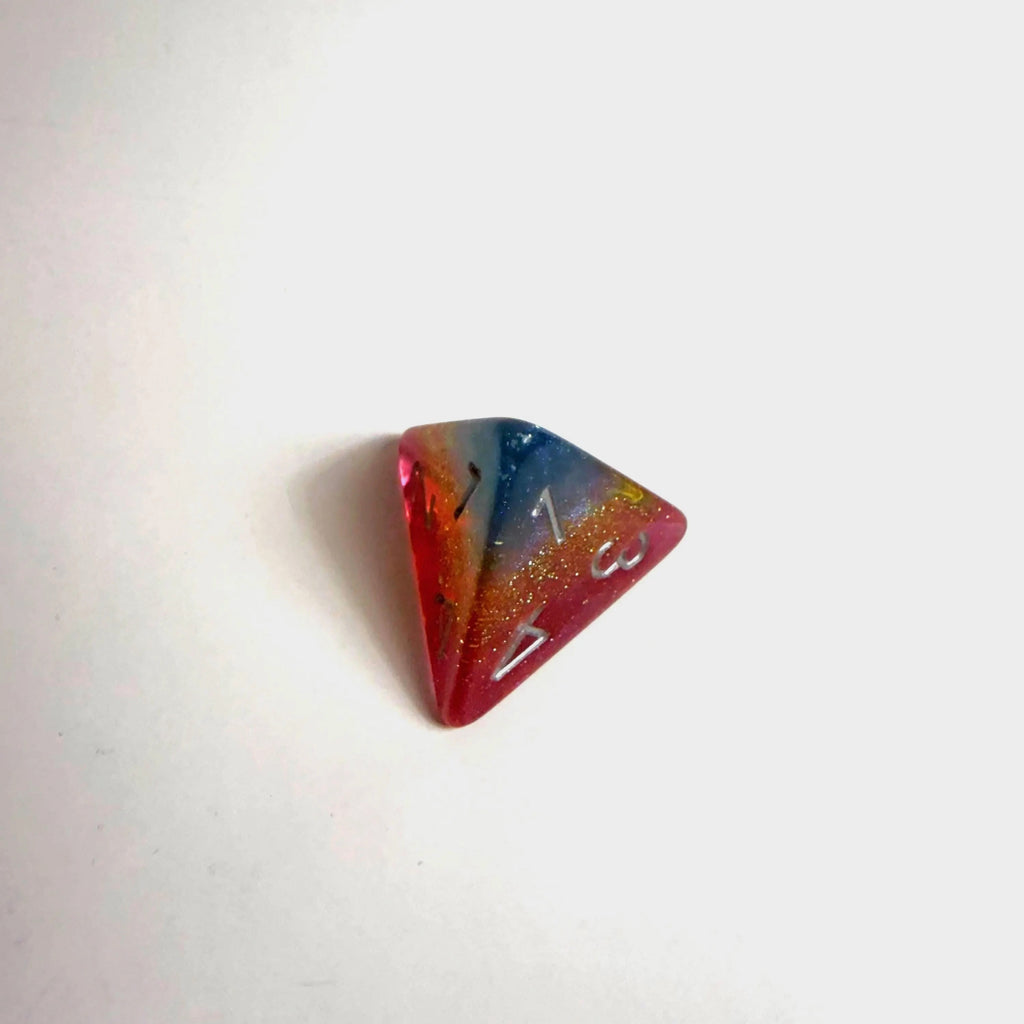 Jeu de dés en acrylique aux couleurs du drapeau pansexuel