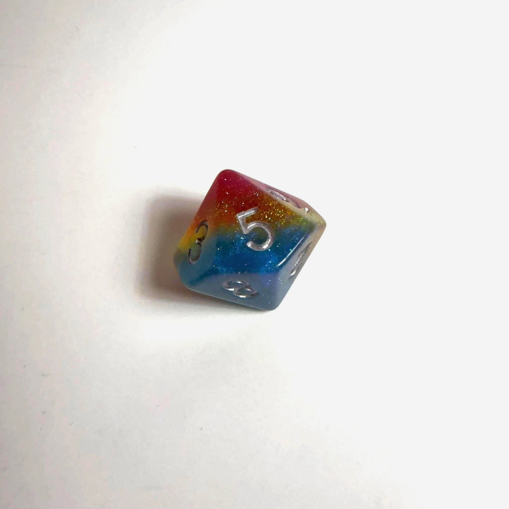 Jeu de dés en acrylique aux couleurs du drapeau pansexuel